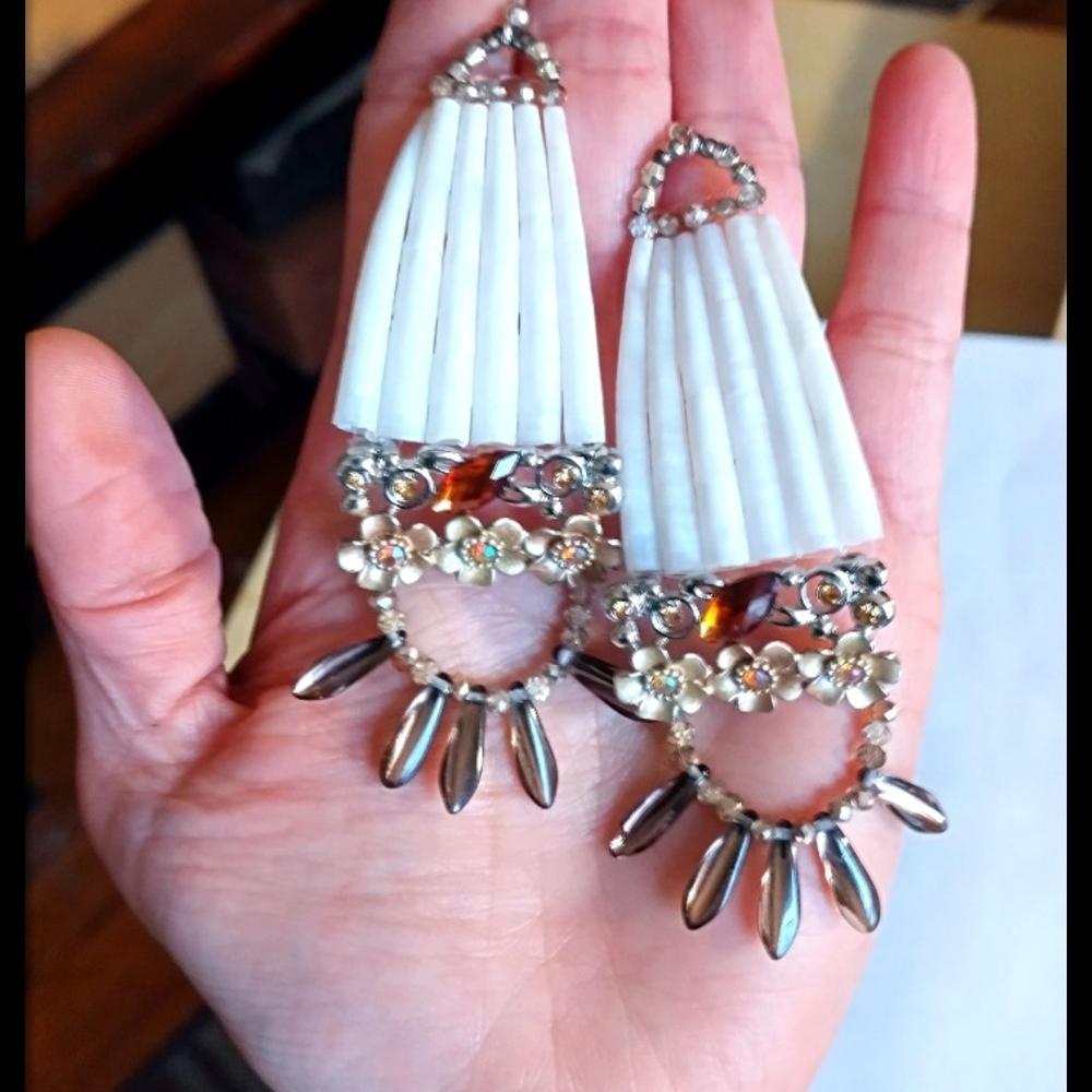Native American Dentalium Shell Earrings Native Made
